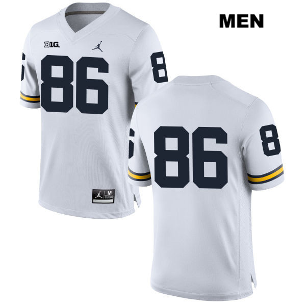 Men's NCAA Michigan Wolverines Conner Edmonds #86 No Name White Jordan Brand Authentic Stitched Football College Jersey DK25M44MZ
